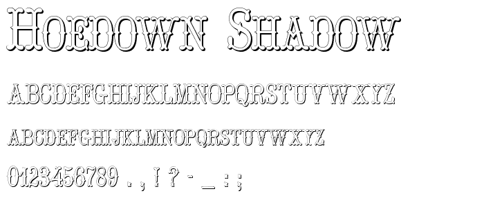 Hoedown Shadow font